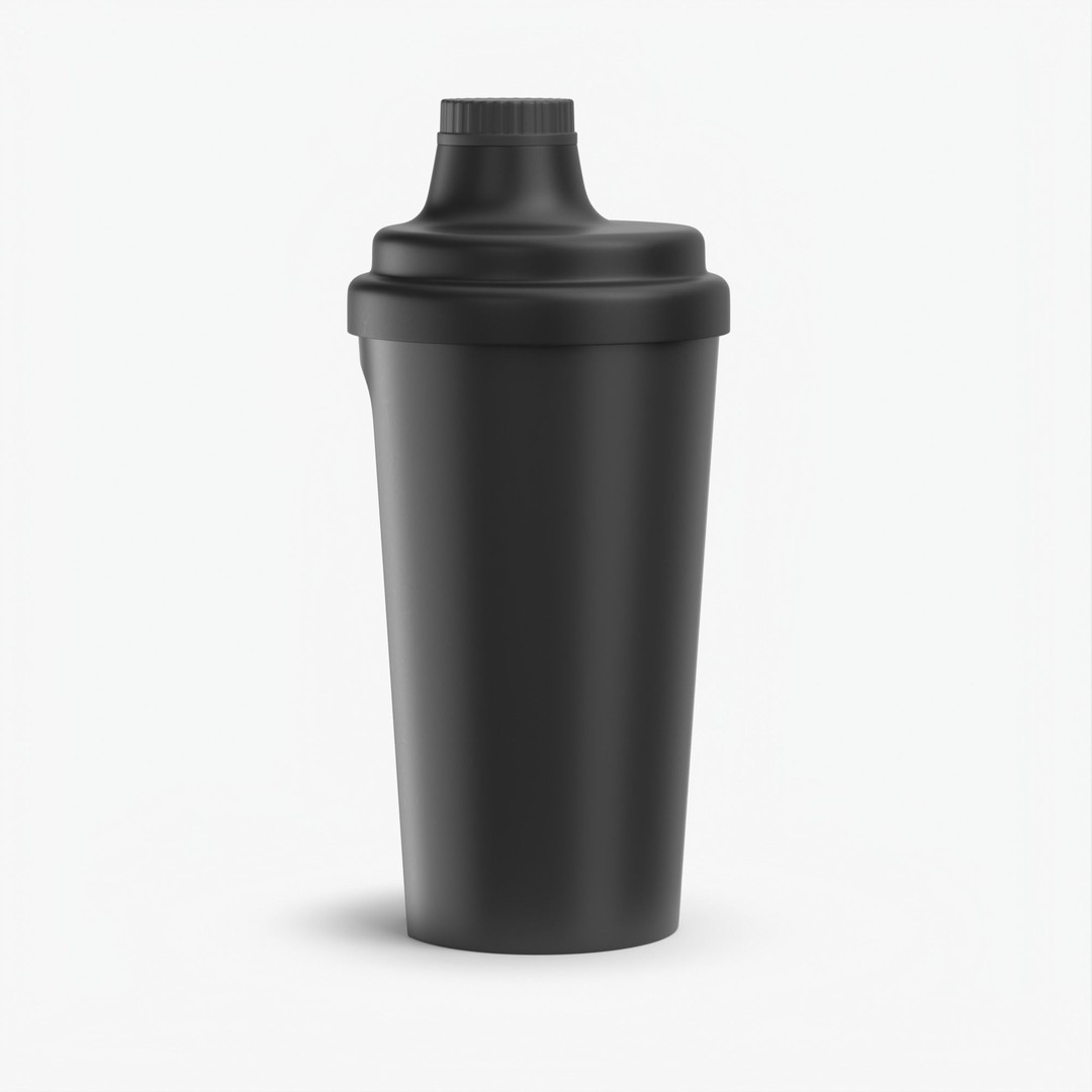 Matte Black Protein Shaker 3D Model – High Poly PBR Asset, FBX, OBJ - View 23