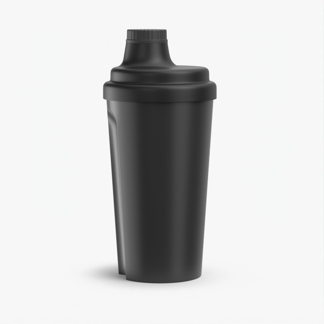 Matte Black Protein Shaker 3D Model – High Poly PBR Asset, FBX, OBJ - View 24