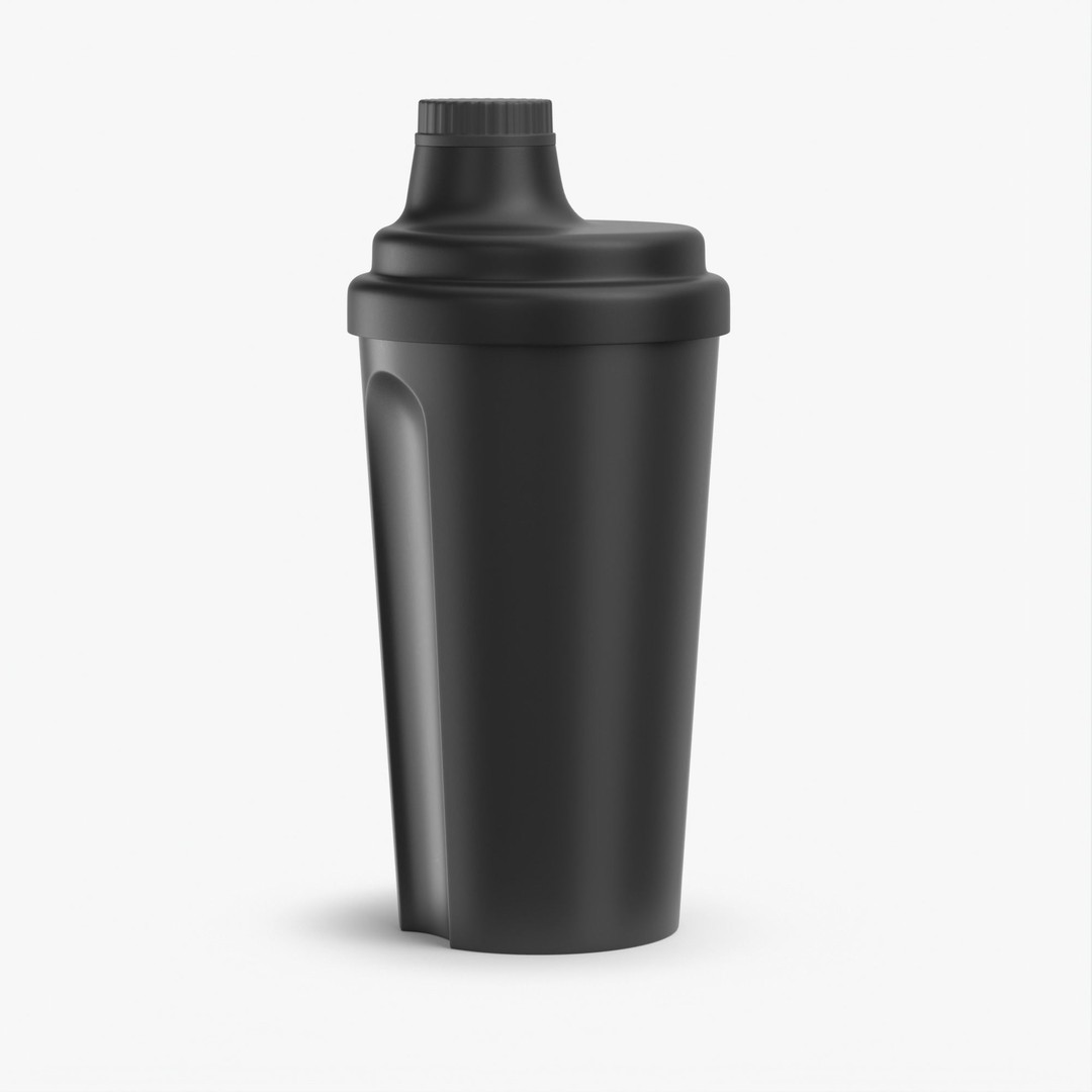 Matte Black Protein Shaker 3D Model – High Poly PBR Asset, FBX, OBJ - View 25