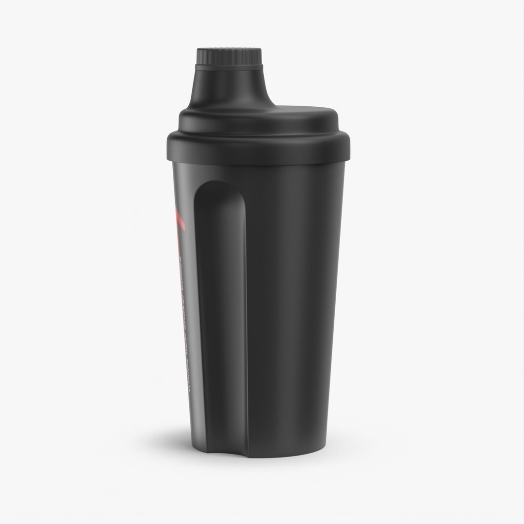 Matte Black Protein Shaker 3D Model – High Poly PBR Asset, FBX, OBJ - View 27