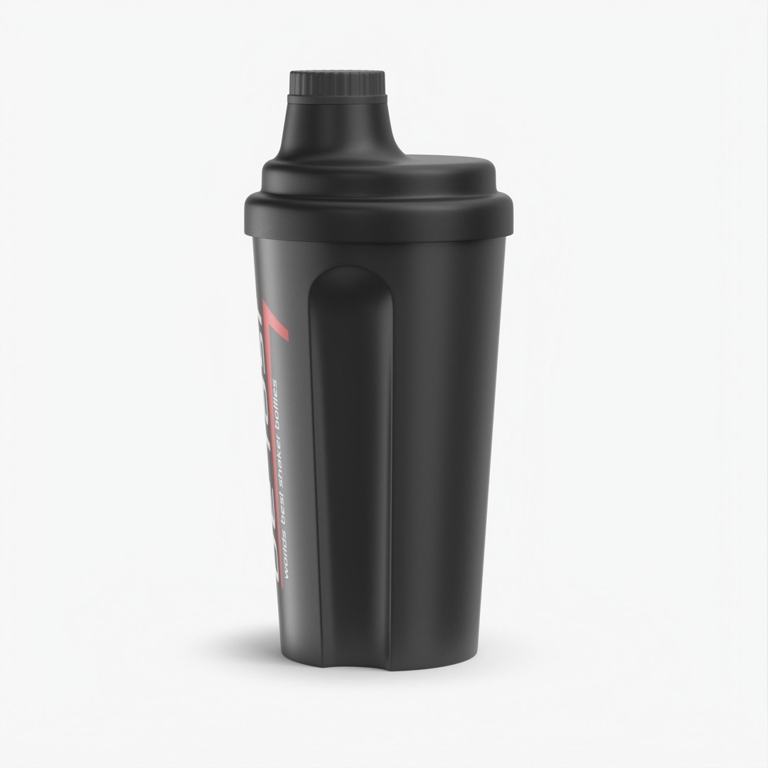 Matte Black Protein Shaker 3D Model – High Poly PBR Asset, FBX, OBJ - View 28