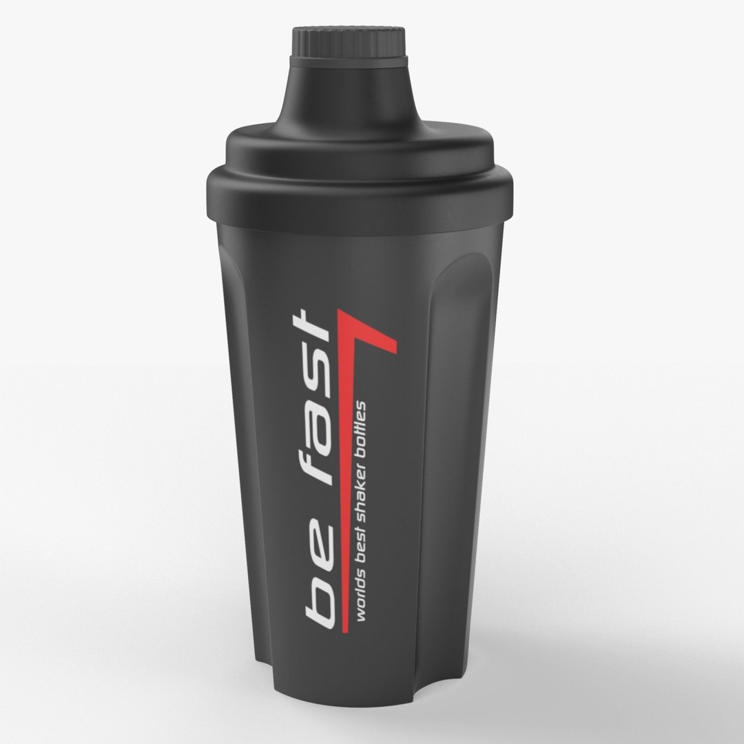 Matte Black Protein Shaker 3D Model – High Poly PBR Asset, FBX, OBJ - View 3