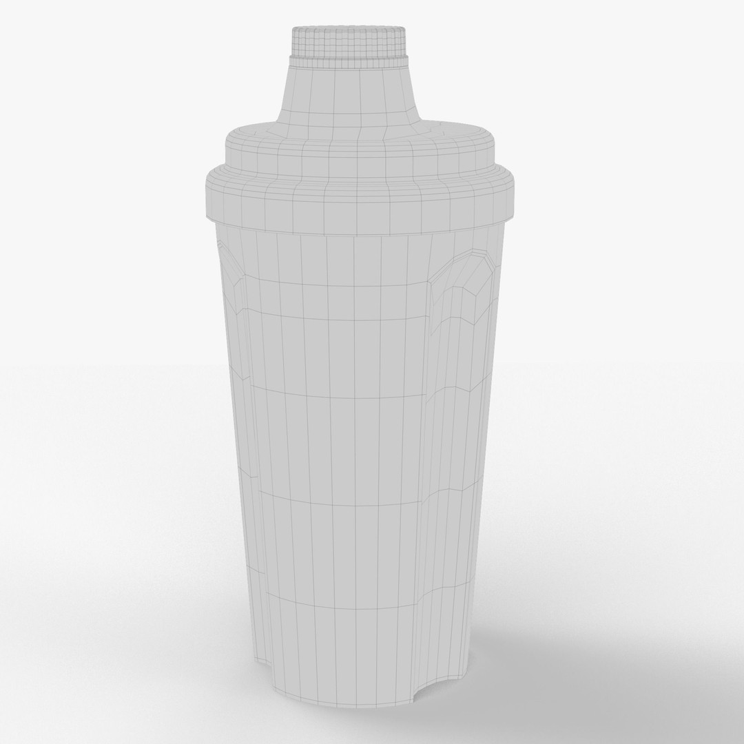 Matte Black Protein Shaker 3D Model – High Poly PBR Asset, FBX, OBJ - View 34