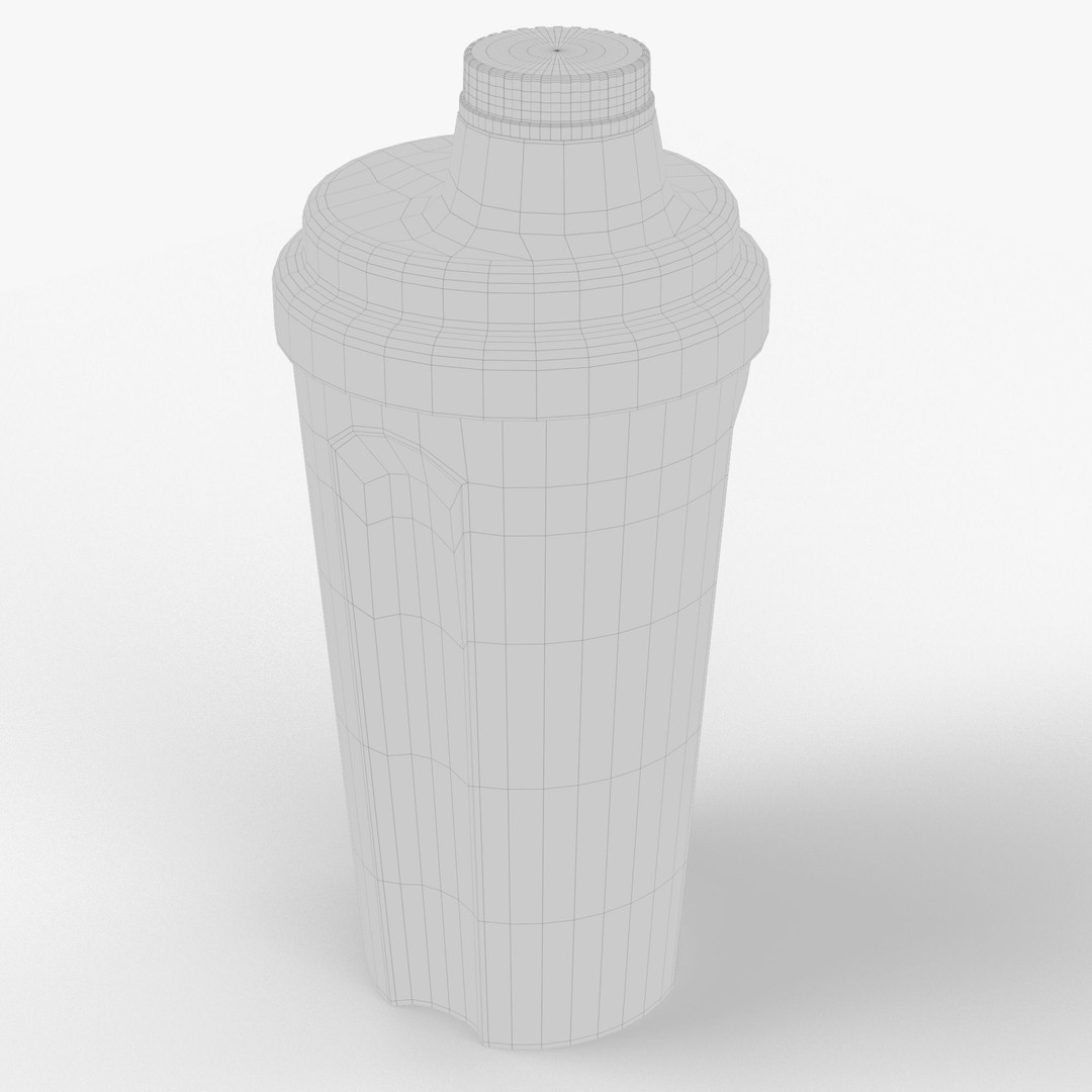 Matte Black Protein Shaker 3D Model – High Poly PBR Asset, FBX, OBJ - View 35