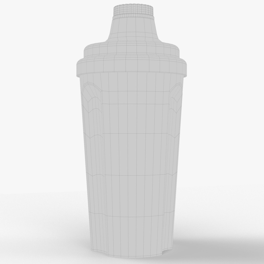 Matte Black Protein Shaker 3D Model – High Poly PBR Asset, FBX, OBJ - View 37
