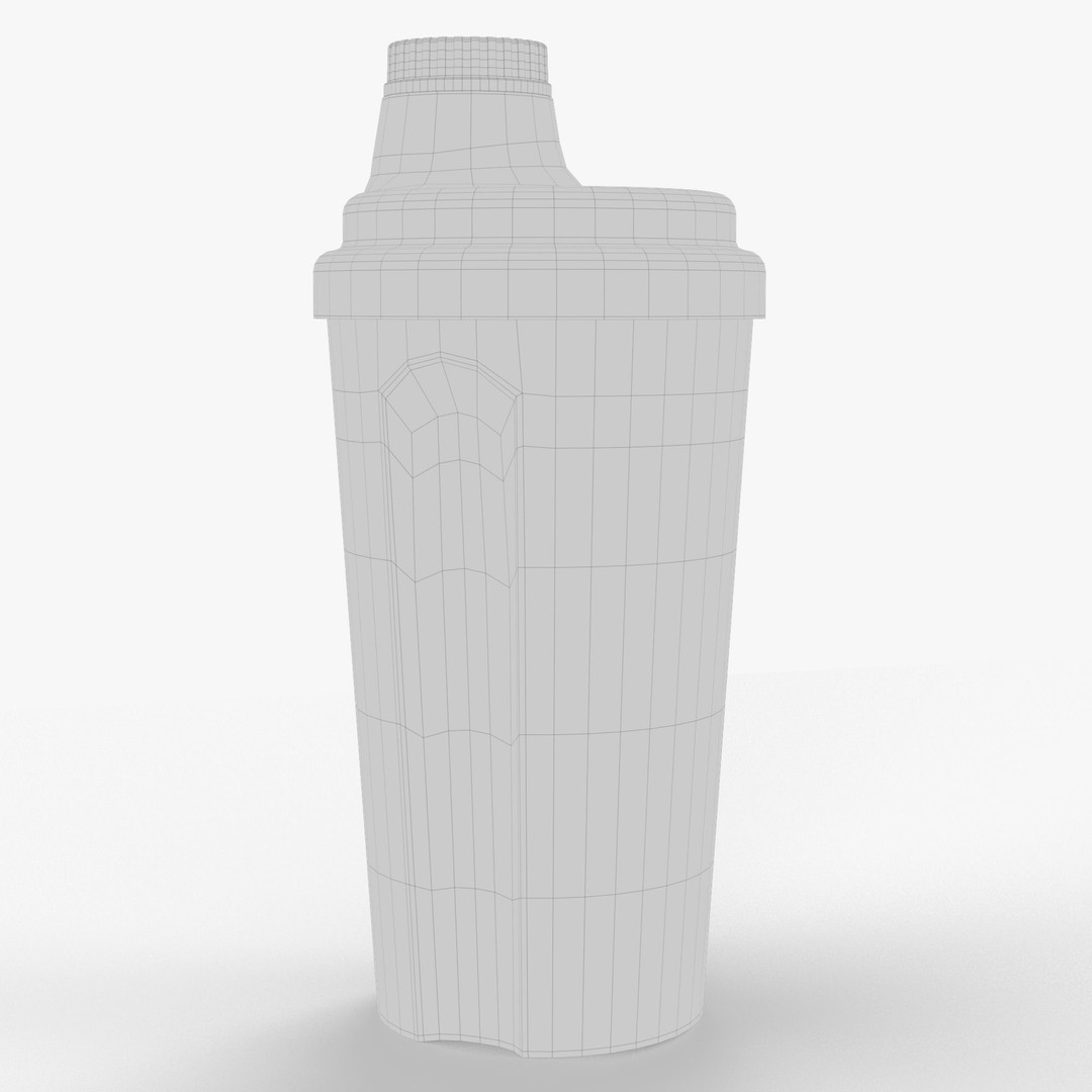 Matte Black Protein Shaker 3D Model – High Poly PBR Asset, FBX, OBJ - View 38