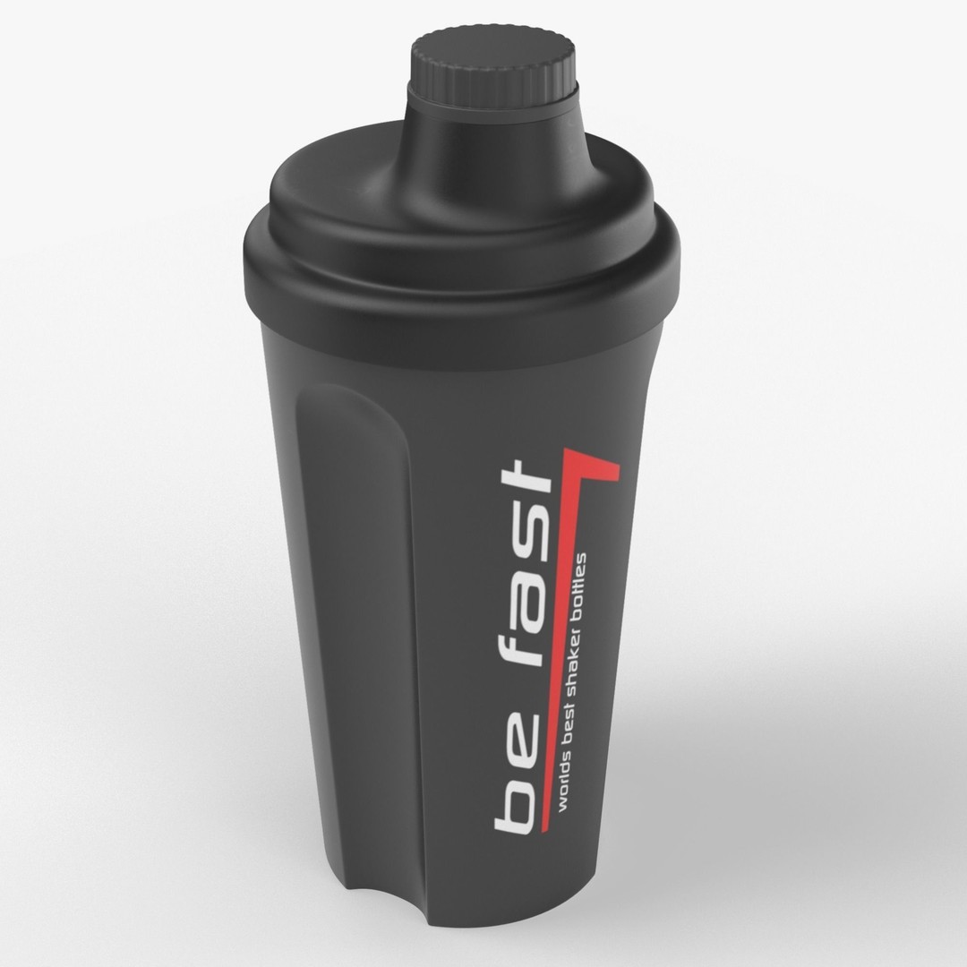 Matte Black Protein Shaker 3D Model – High Poly PBR Asset, FBX, OBJ - View 5