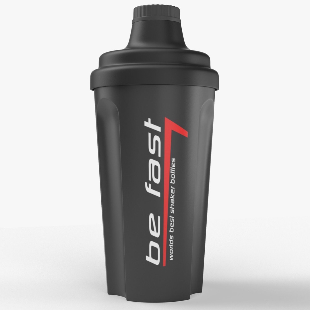 Matte Black Protein Shaker 3D Model – High Poly PBR Asset, FBX, OBJ - View 8