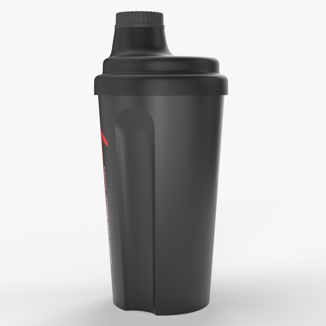 Matte Black Protein Shaker 3D Model – High Poly PBR Asset, FBX, OBJ - View 9