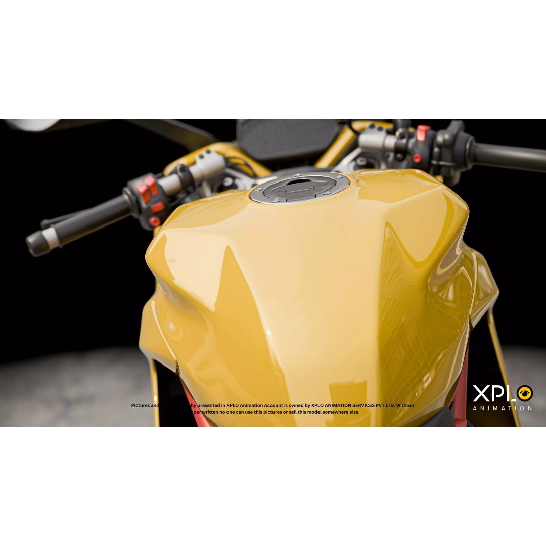 Ducati Sports Bike 3D Model – Fully Rigged Low Poly Game Asset, FBX - View 10
