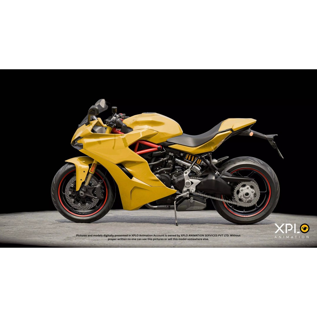 Ducati Sports Bike 3D Model – Fully Rigged Low Poly Game Asset, FBX - View 11