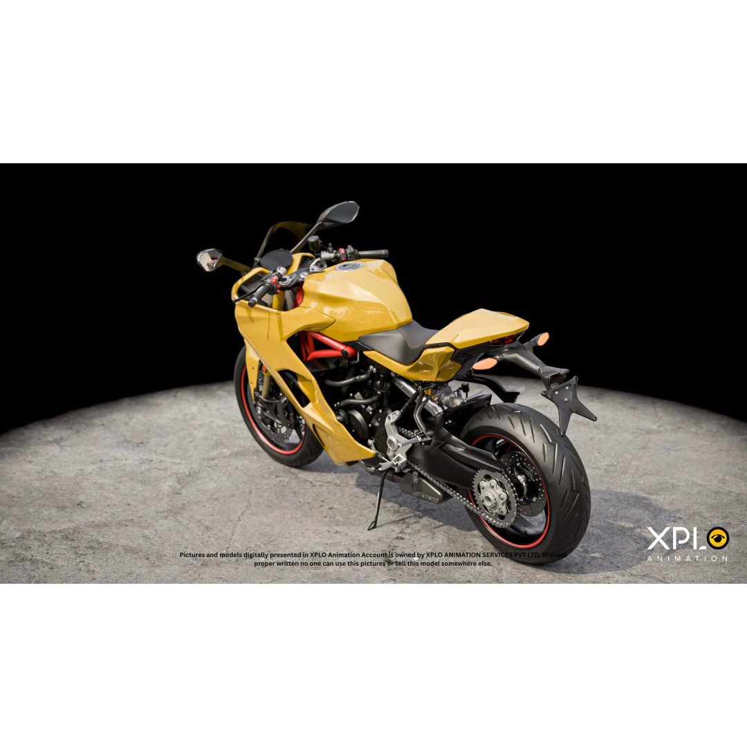 Ducati Sports Bike 3D Model – Fully Rigged Low Poly Game Asset, FBX - View 16