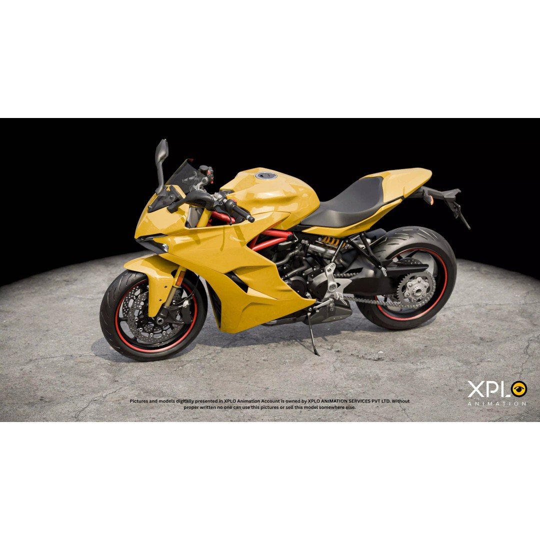 Ducati Sports Bike 3D Model – Fully Rigged Low Poly Game Asset, FBX - View 17