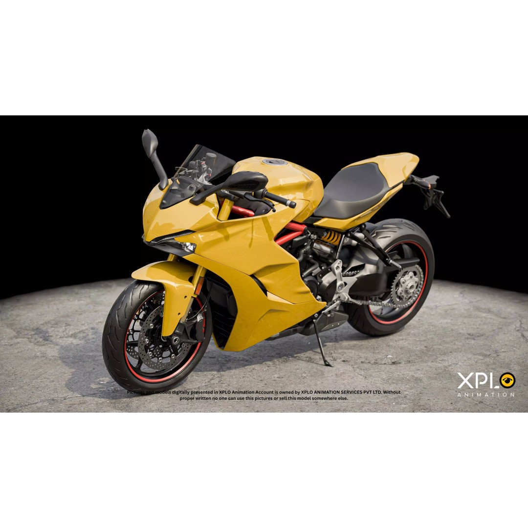 Ducati Sports Bike 3D Model – Fully Rigged Low Poly Game Asset, FBX - View 18