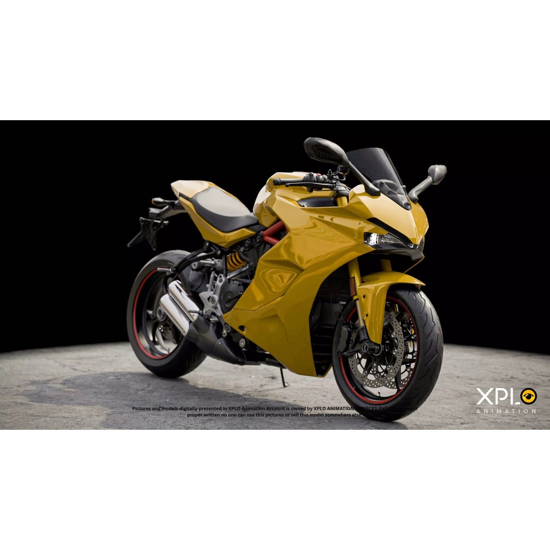 Ducati Sports Bike 3D Model – Fully Rigged Low Poly Game Asset, FBX - View 19