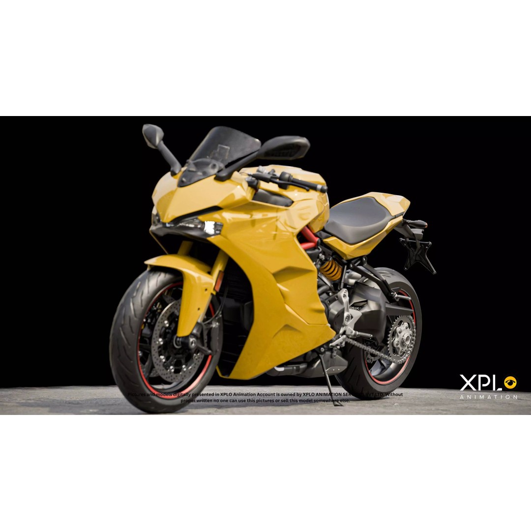 Ducati Sports Bike 3D Model – Fully Rigged Low Poly Game Asset, FBX - View 3