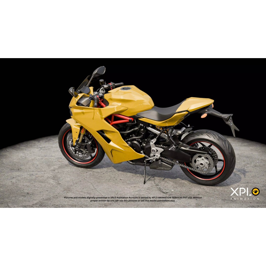 Ducati Sports Bike 3D Model – Fully Rigged Low Poly Game Asset, FBX - View 4