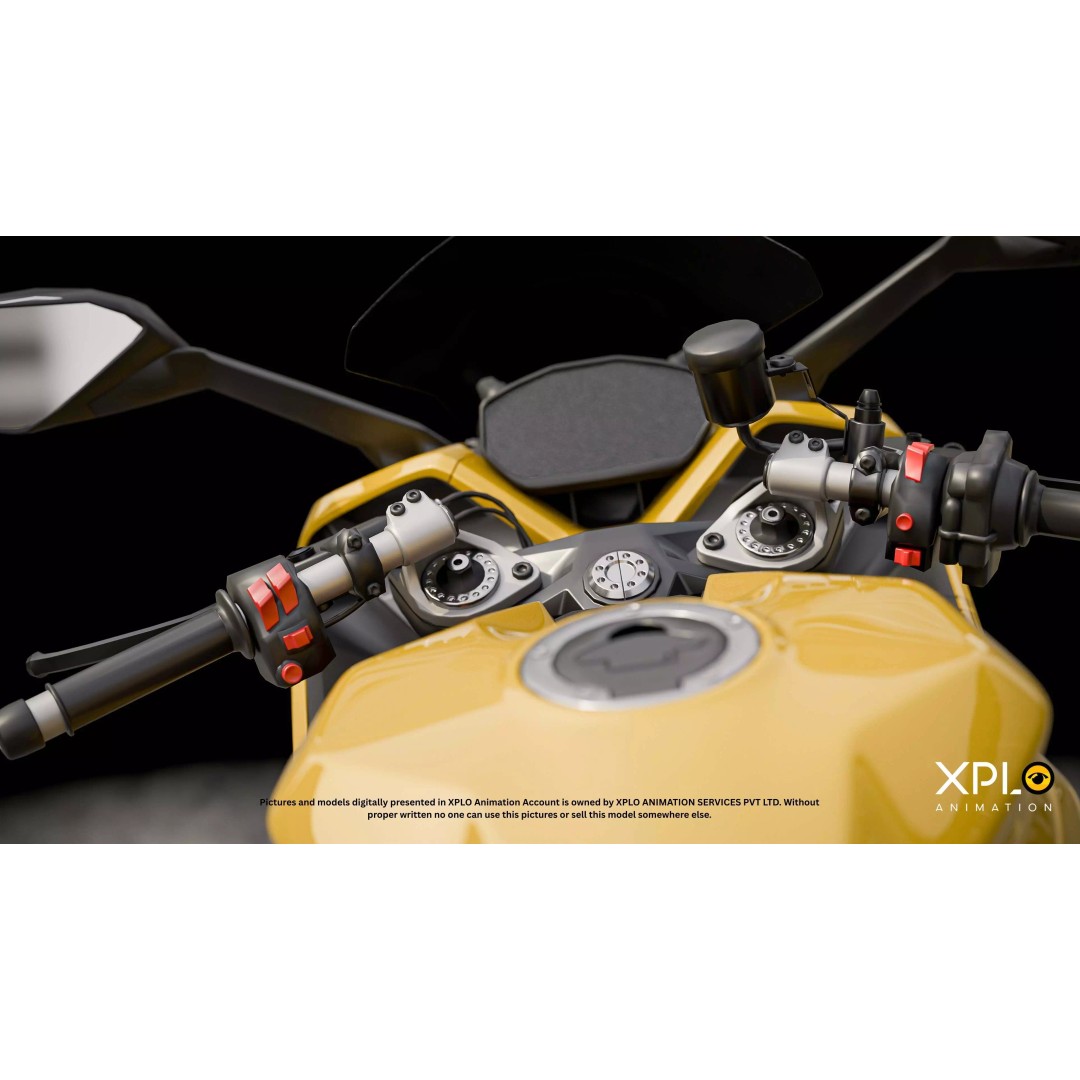Ducati Sports Bike 3D Model – Fully Rigged Low Poly Game Asset, FBX - View 5