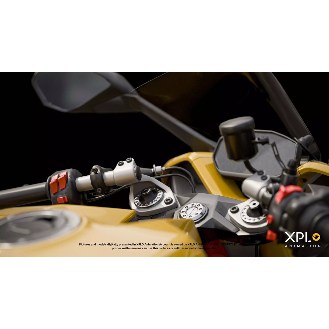 Ducati Sports Bike 3D Model – Fully Rigged Low Poly Game Asset, FBX - View 6