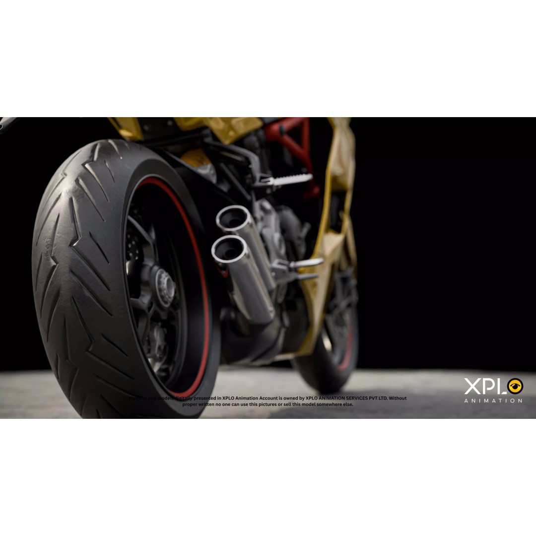 Ducati Sports Bike 3D Model – Fully Rigged Low Poly Game Asset, FBX - View 9