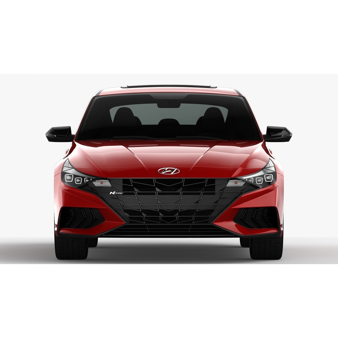 Hyundai Elantra N Line 2021 3D Model – High Poly Sedan Asset, FBX, OBJ - View 10