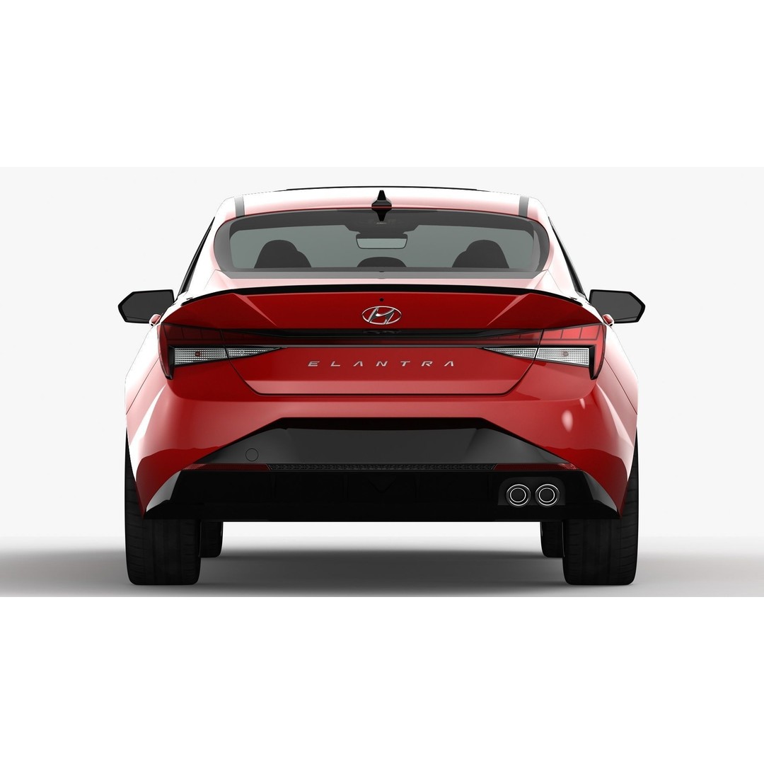 Hyundai Elantra N Line 2021 3D Model – High Poly Sedan Asset, FBX, OBJ - View 11