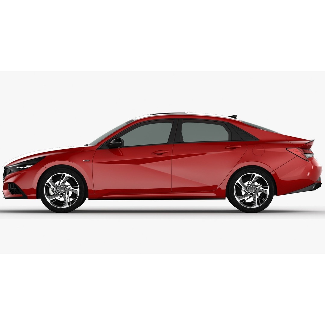 Hyundai Elantra N Line 2021 3D Model – High Poly Sedan Asset, FBX, OBJ - View 12