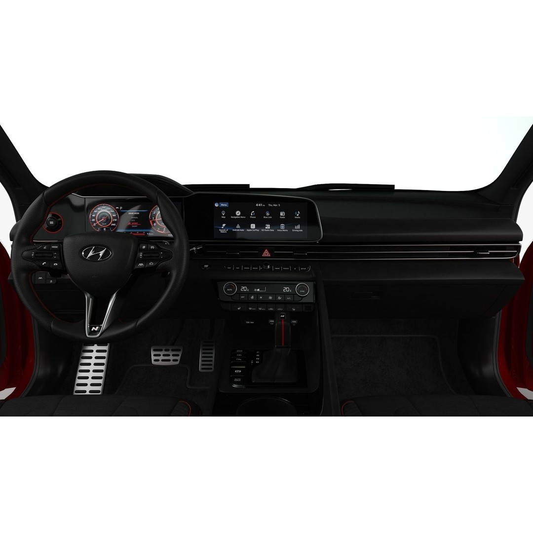 Hyundai Elantra N Line 2021 3D Model – High Poly Sedan Asset, FBX, OBJ - View 17