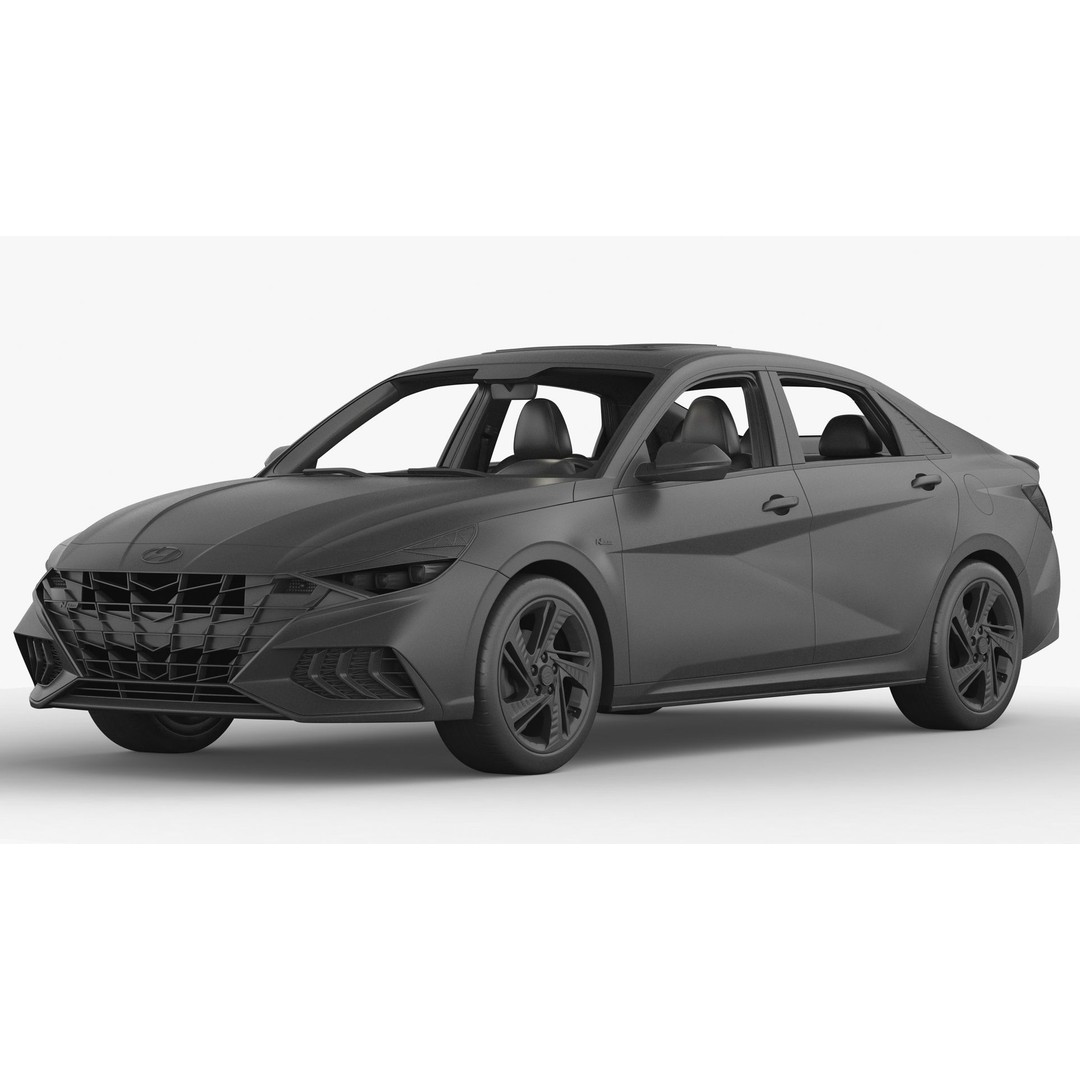 Hyundai Elantra N Line 2021 3D Model – High Poly Sedan Asset, FBX, OBJ - View 18