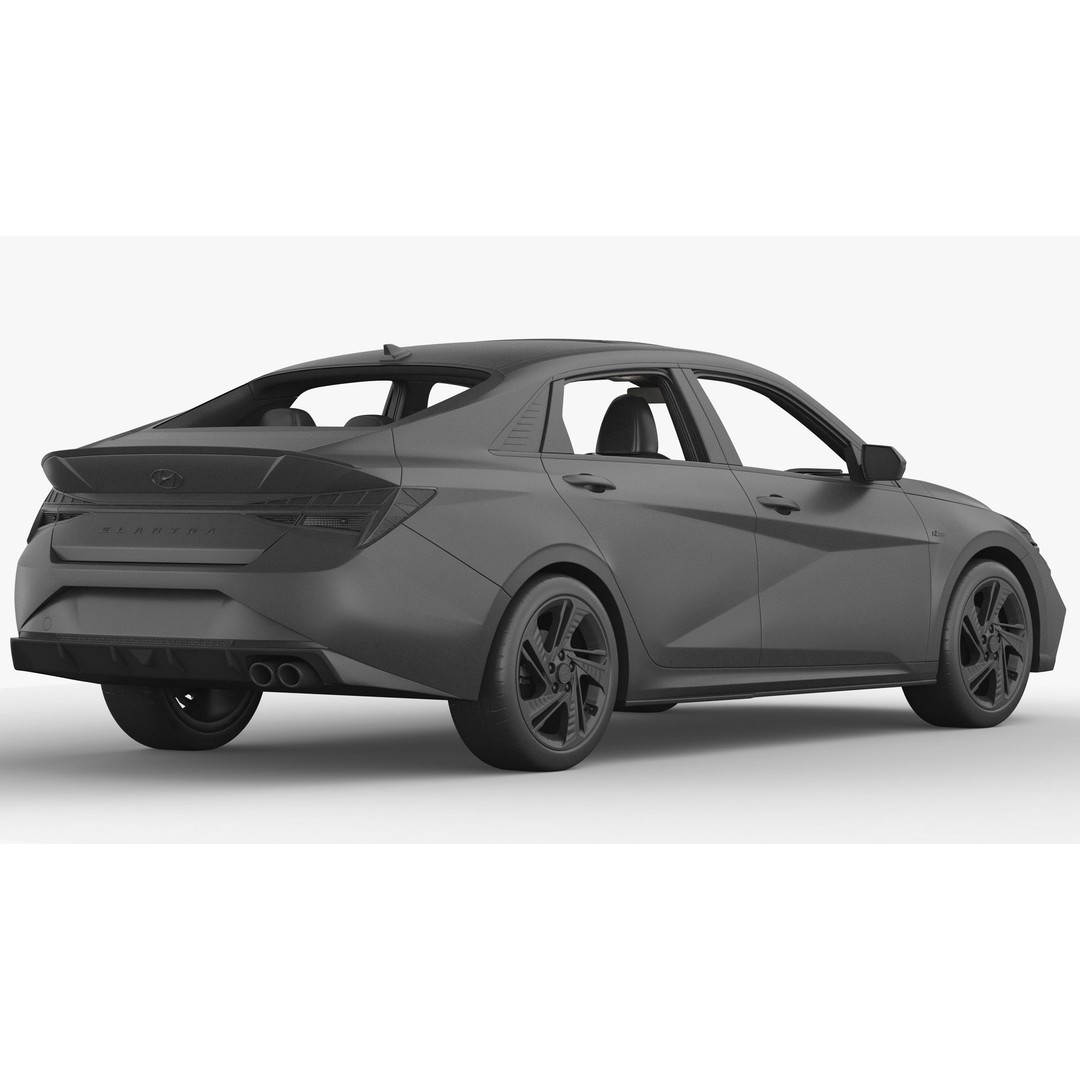 Hyundai Elantra N Line 2021 3D Model – High Poly Sedan Asset, FBX, OBJ - View 19