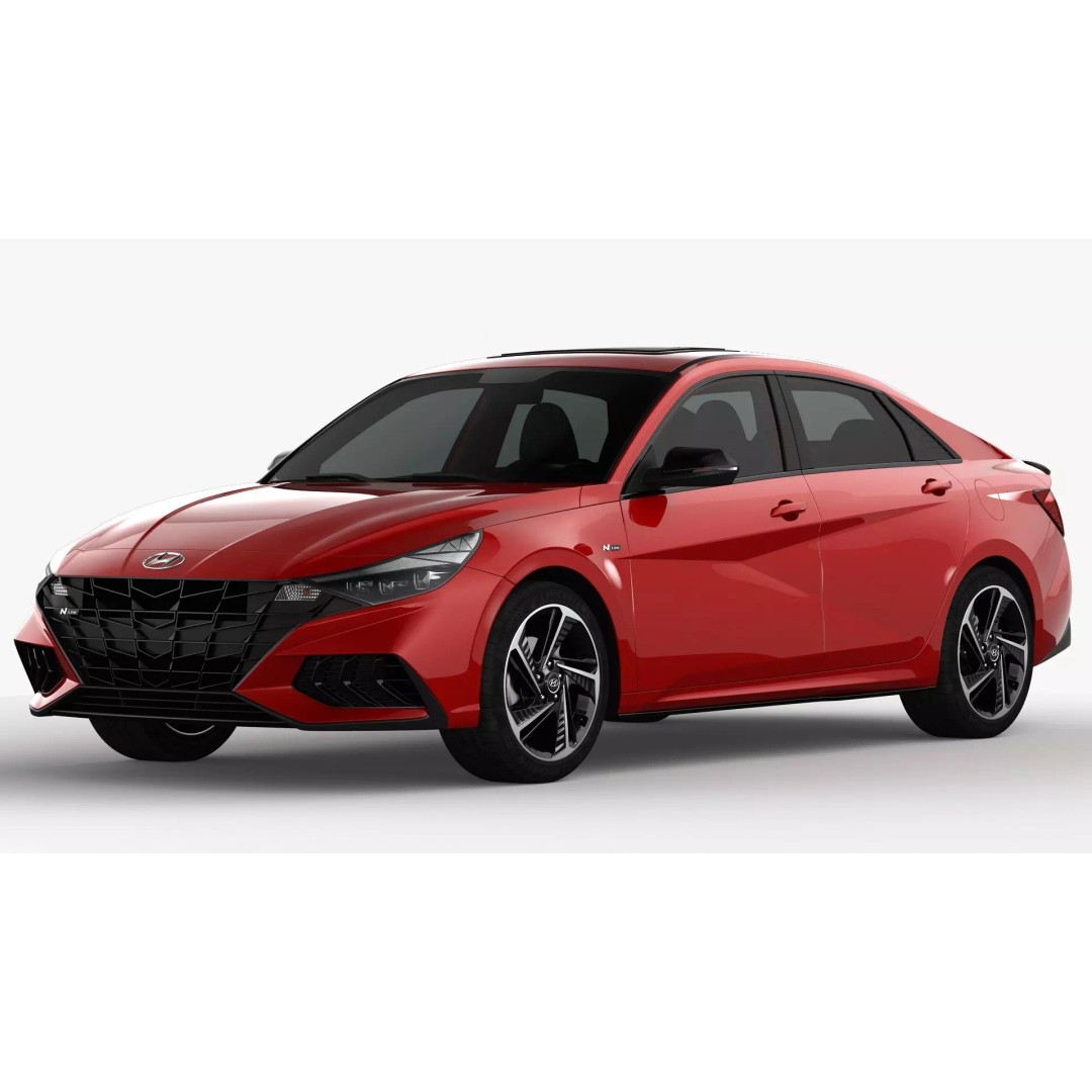 Hyundai Elantra N Line 2021 3D Model – High Poly Sedan Asset, FBX, OBJ - View 2