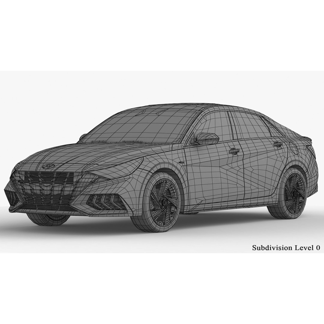 Hyundai Elantra N Line 2021 3D Model – High Poly Sedan Asset, FBX, OBJ - View 20