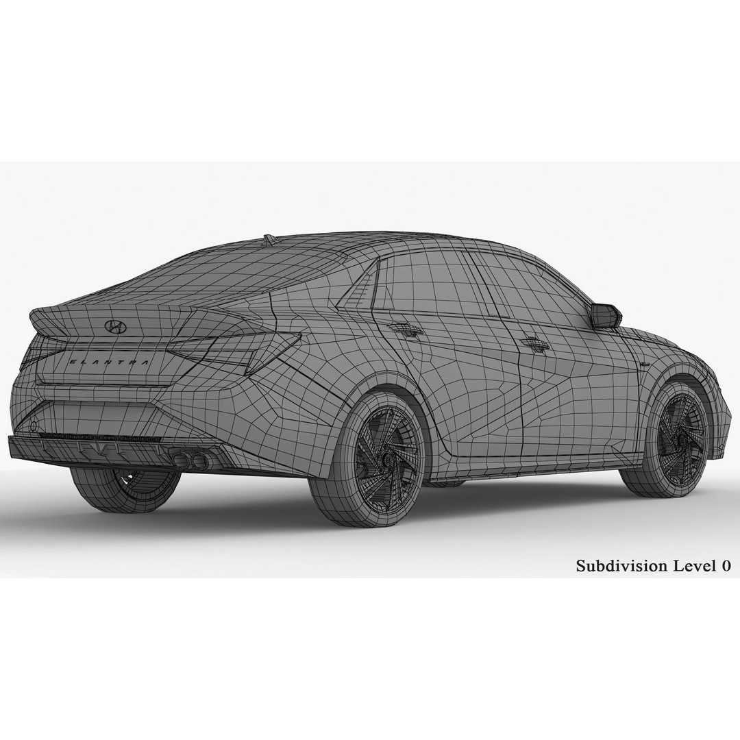 Hyundai Elantra N Line 2021 3D Model – High Poly Sedan Asset, FBX, OBJ - View 22