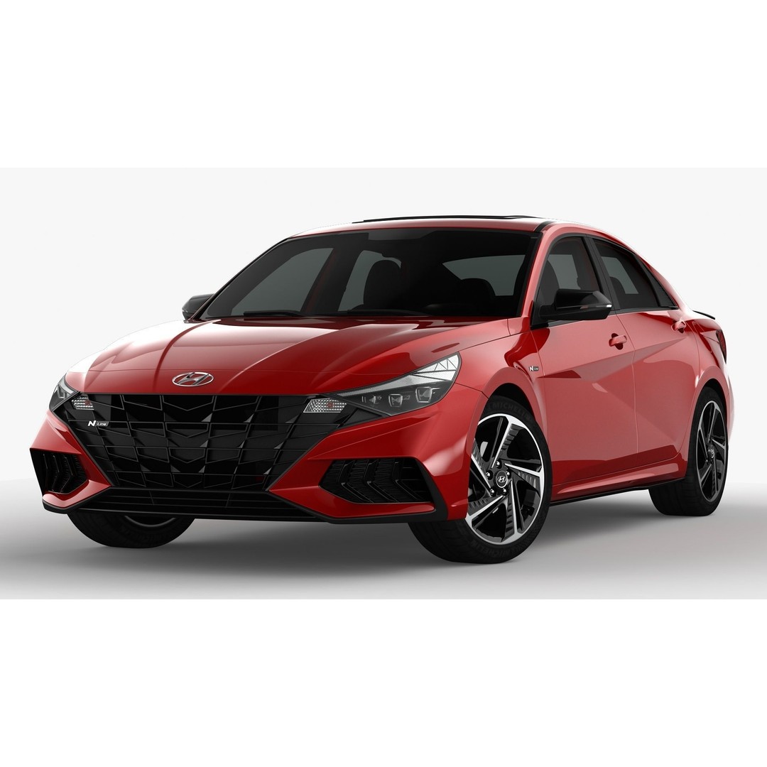 Hyundai Elantra N Line 2021 3D Model – High Poly Sedan Asset, FBX, OBJ - View 4