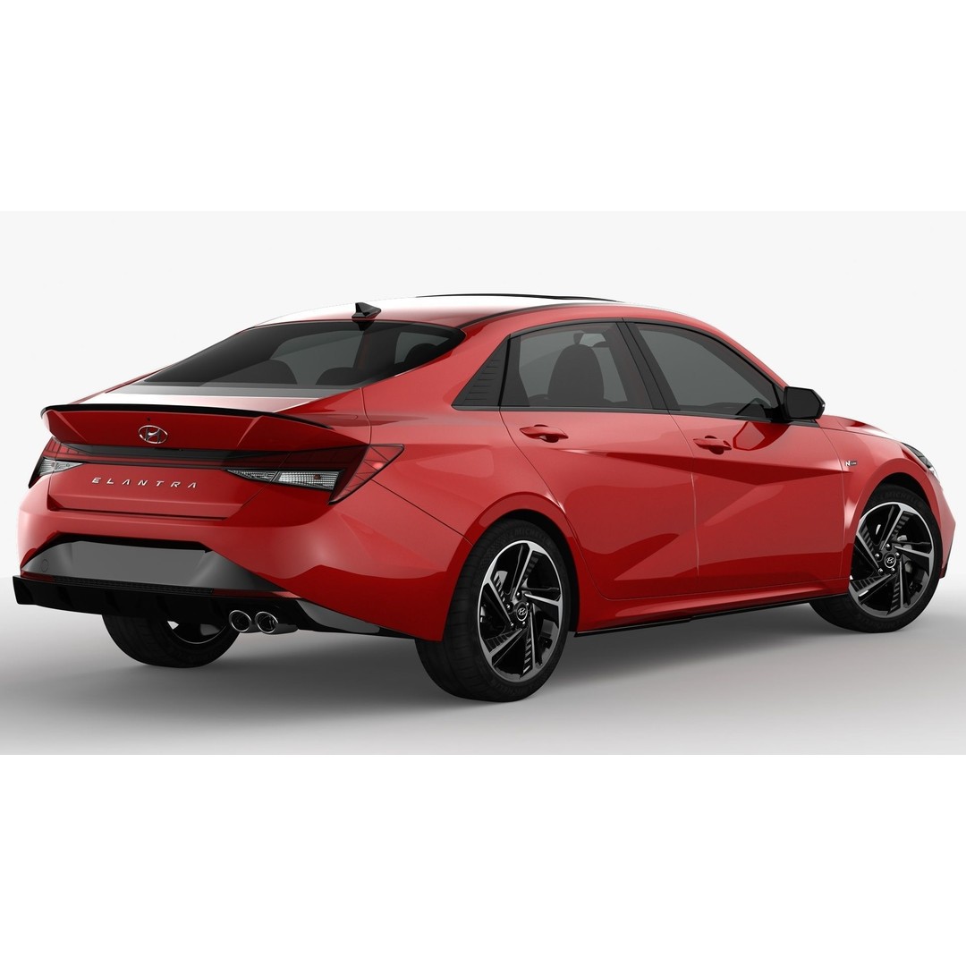 Hyundai Elantra N Line 2021 3D Model – High Poly Sedan Asset, FBX, OBJ - View 5