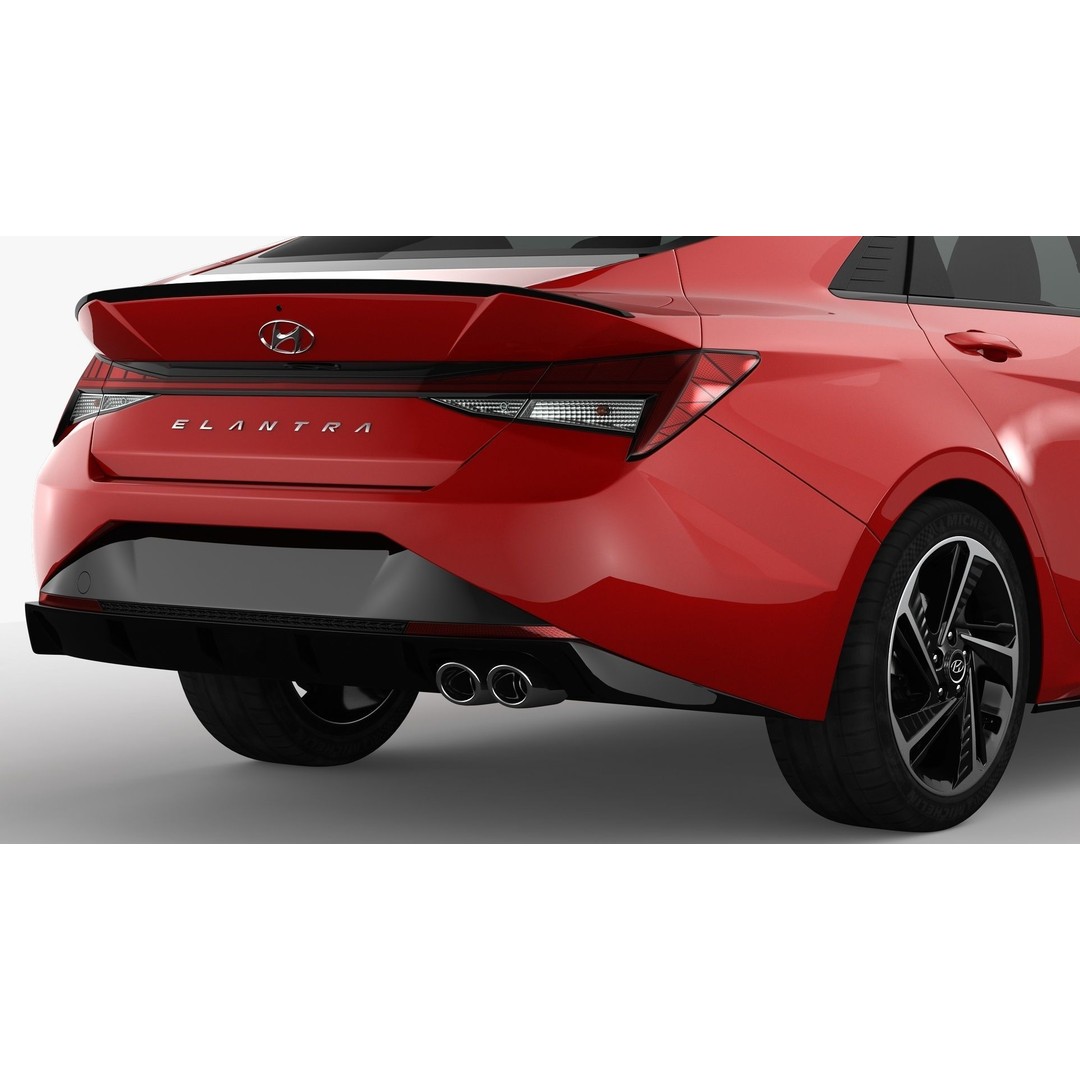 Hyundai Elantra N Line 2021 3D Model – High Poly Sedan Asset, FBX, OBJ - View 6
