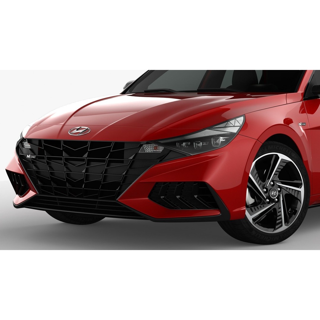 Hyundai Elantra N Line 2021 3D Model – High Poly Sedan Asset, FBX, OBJ - View 7