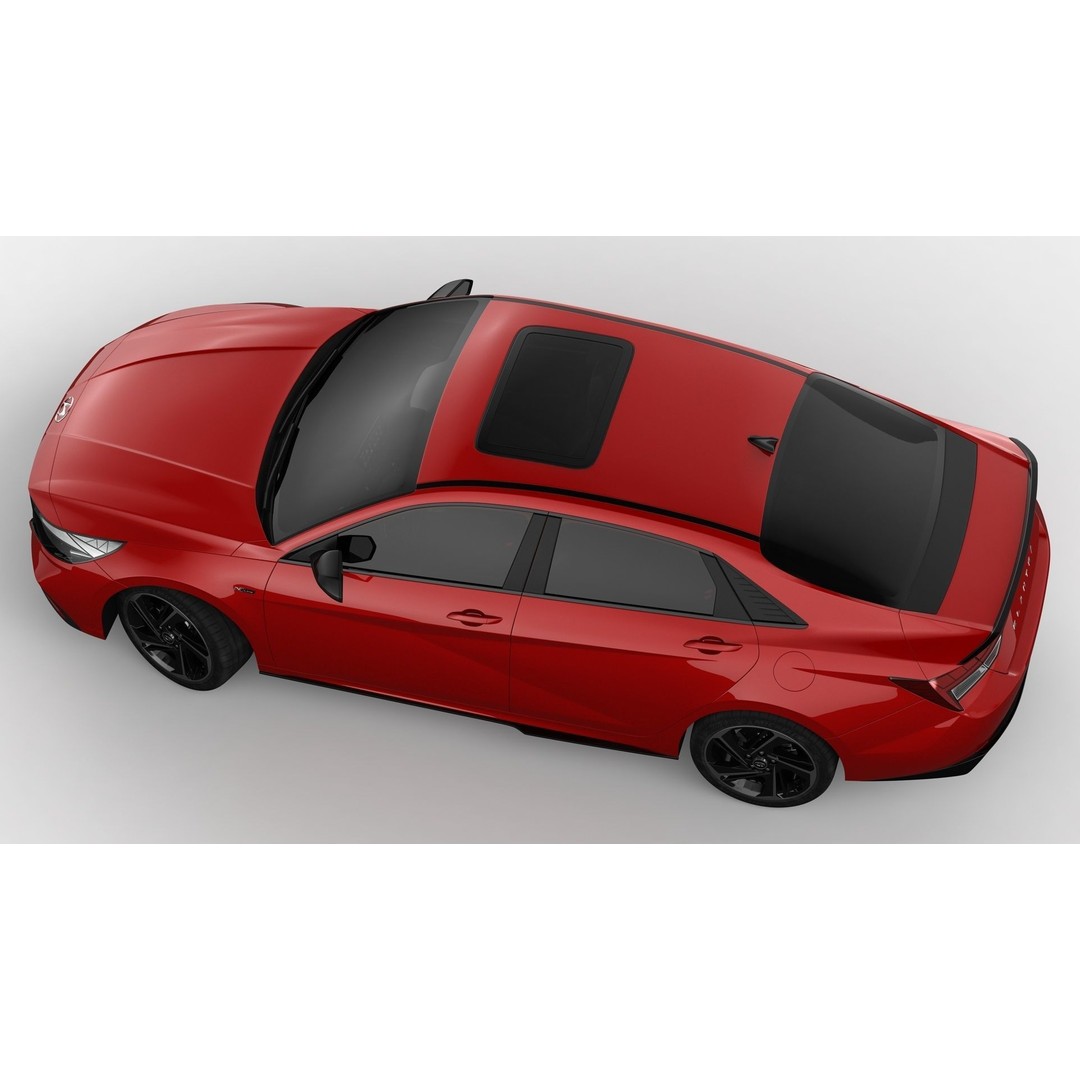 Hyundai Elantra N Line 2021 3D Model – High Poly Sedan Asset, FBX, OBJ - View 9