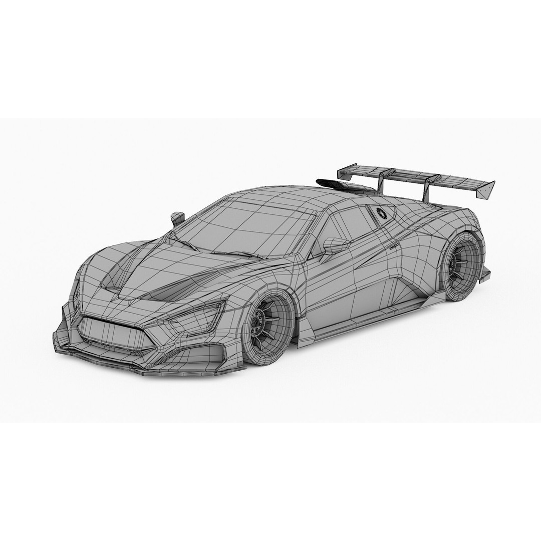 Sport Car 3D Model – Low Poly Game Asset, FBX, PBR Textures
