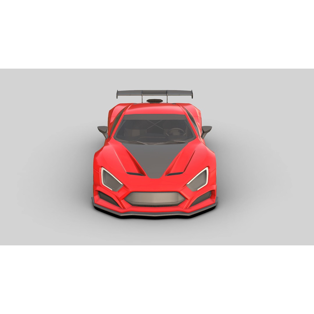 Sport Car 3D Model – Low Poly Game Asset, FBX, PBR Textures - View 10