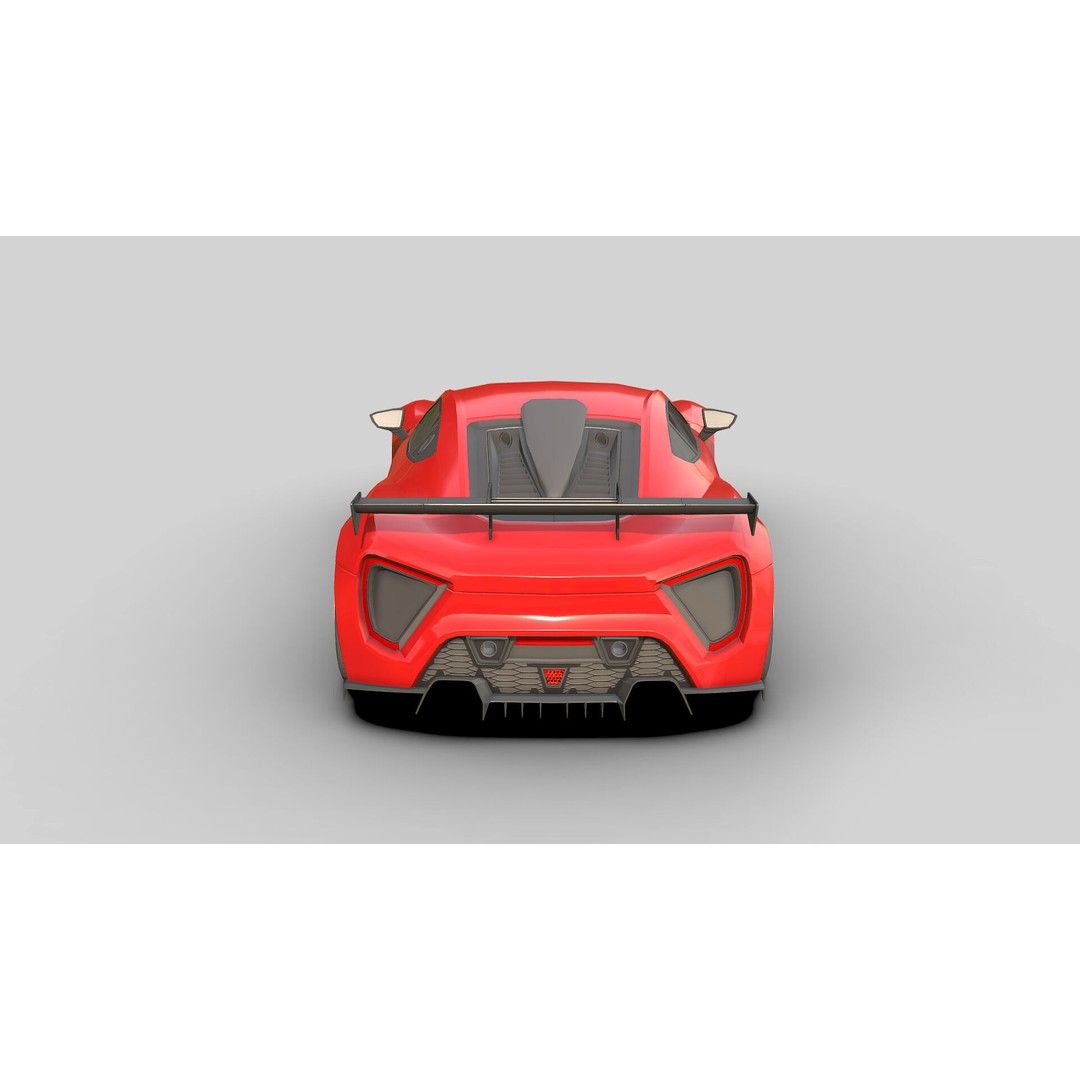 Sport Car 3D Model – Low Poly Game Asset, FBX, PBR Textures - View 11