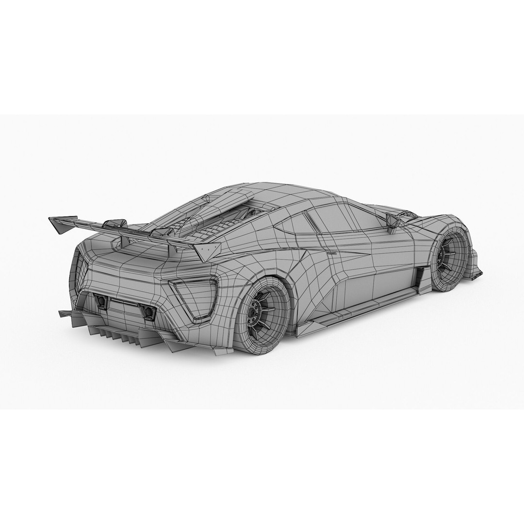 Sport Car 3D Model – Low Poly Game Asset, FBX, PBR Textures - View 16