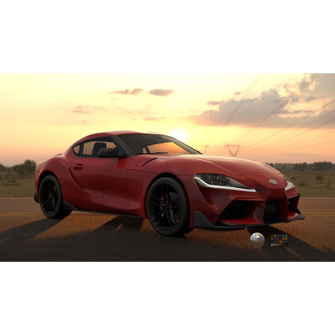 Toyota Supra 3D Model – Rigged Sport Car, Render Ready for Unreal & Vray - View 13