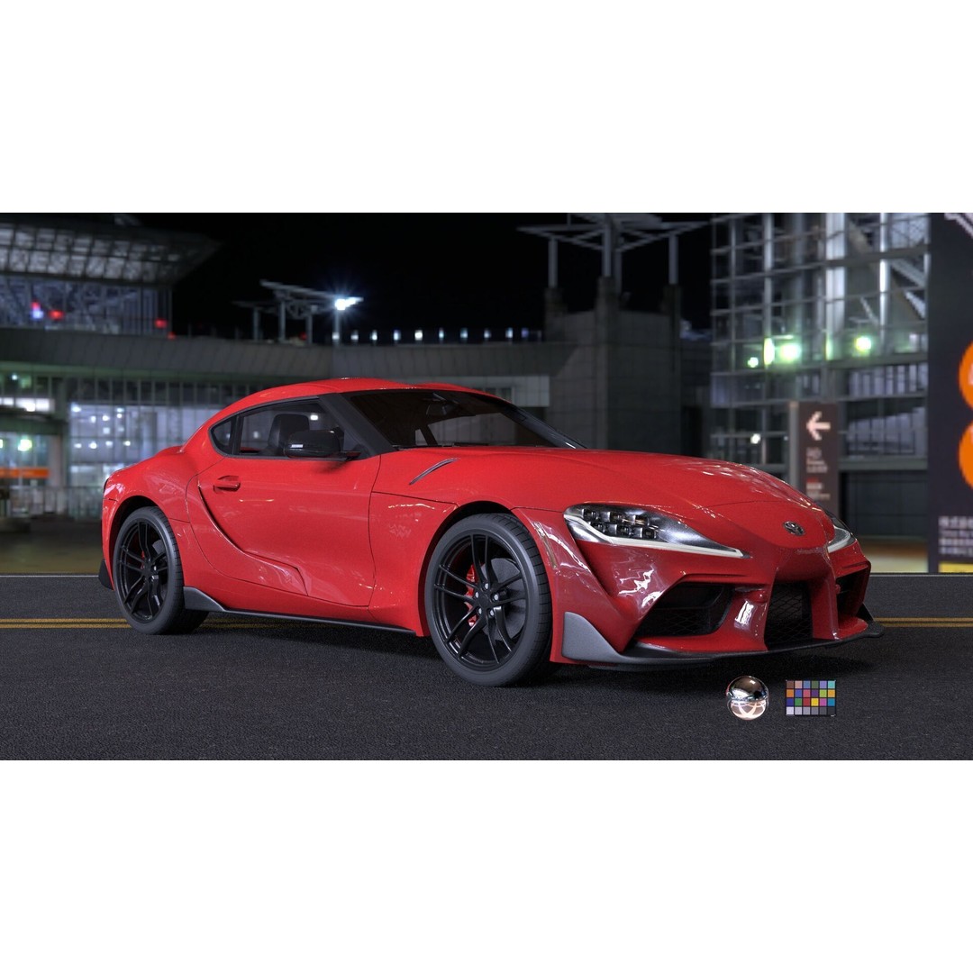 Toyota Supra 3D Model – Rigged Sport Car, Render Ready for Unreal & Vray - View 14