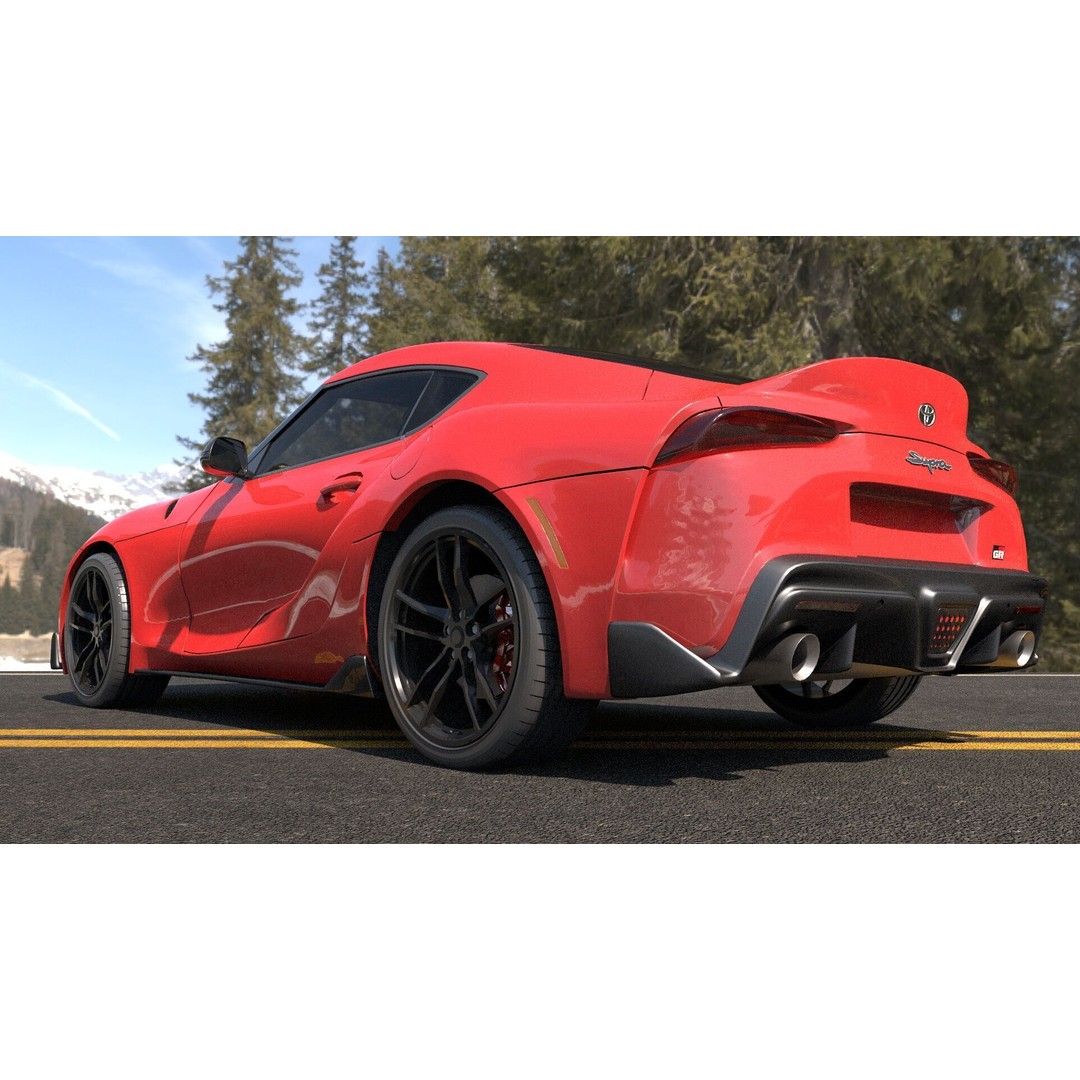 Toyota Supra 3D Model – Rigged Sport Car, Render Ready for Unreal & Vray - View 17