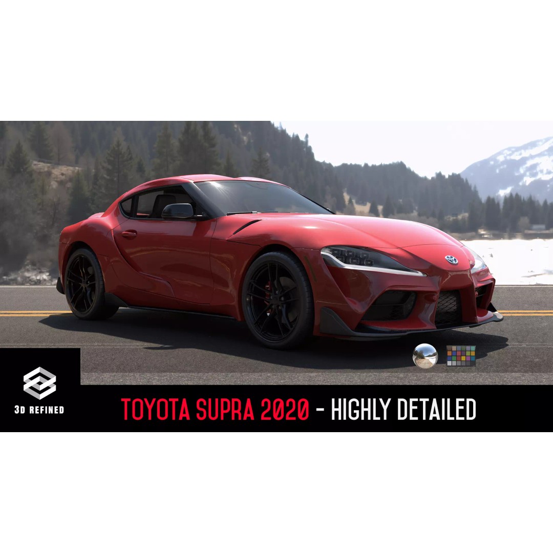Toyota Supra 3D Model – Rigged Sport Car, Render Ready for Unreal & Vray - View 2