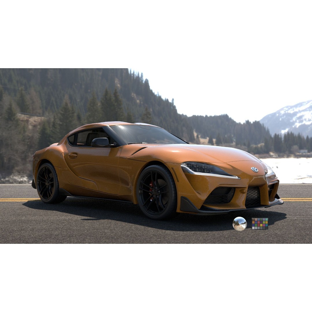 Toyota Supra 3D Model – Rigged Sport Car, Render Ready for Unreal & Vray - View 3