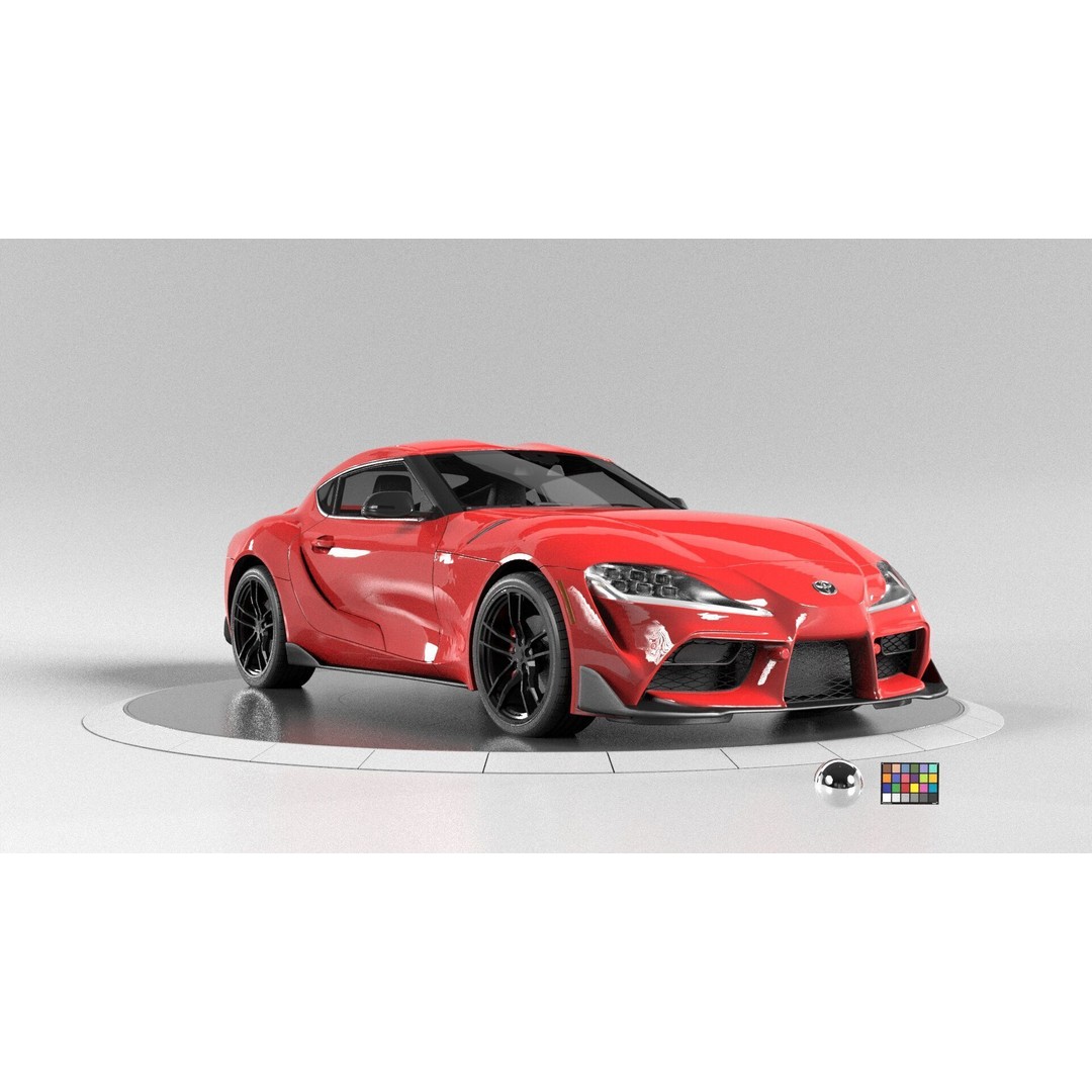 Toyota Supra 3D Model – Rigged Sport Car, Render Ready for Unreal & Vray - View 4