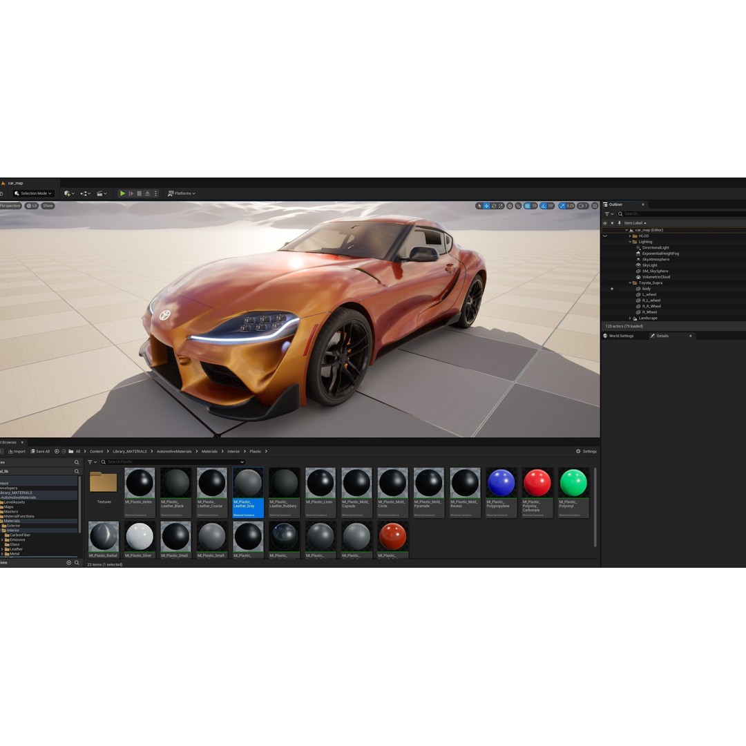 Toyota Supra 3D Model – Rigged Sport Car, Render Ready for Unreal & Vray - View 5