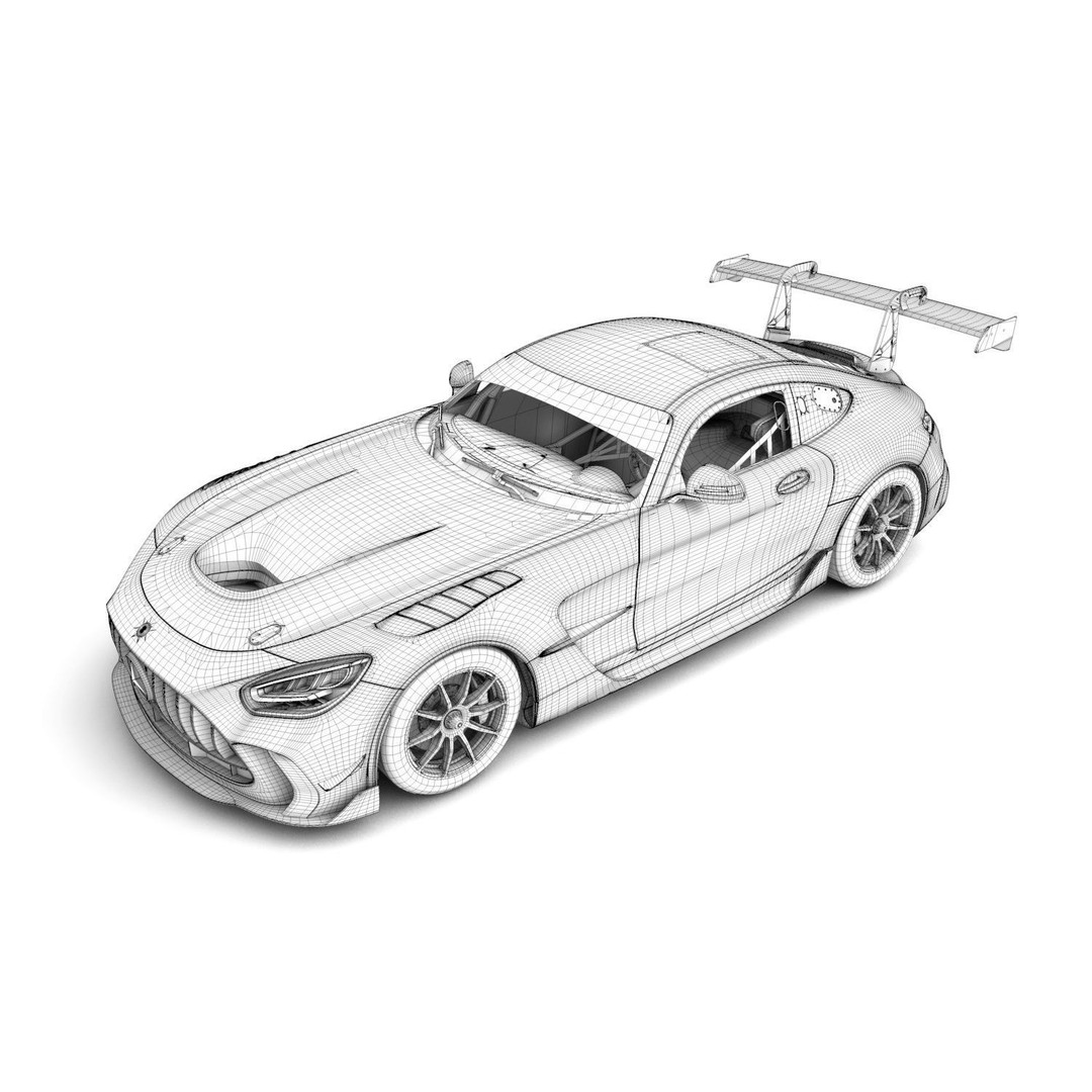 Mercedes Benz AMG GT2 3D Model – Mid Poly Game Asset, FBX, OBJ - View 3